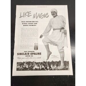 Sinclair Opaline Motor Oil 1947 Vintage Ad Alan Hale Genie Saturday Evening Post